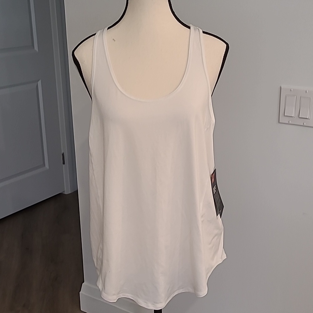 Under Armour Size L White Fitted Tank top